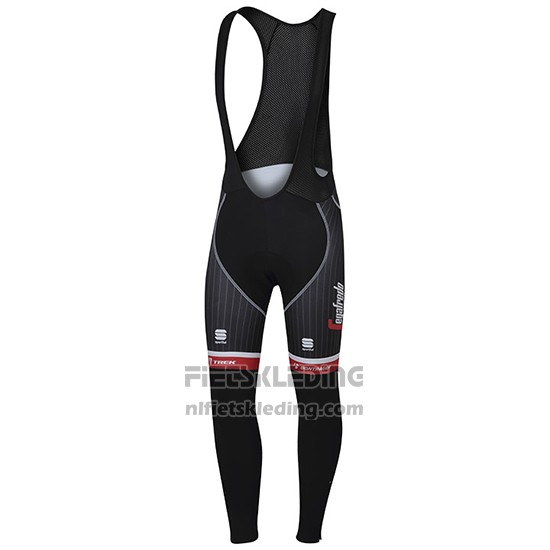 2017 Fietskleding Trek Segafredo Zwart en Rood Lange Mouwen en Koersbroek